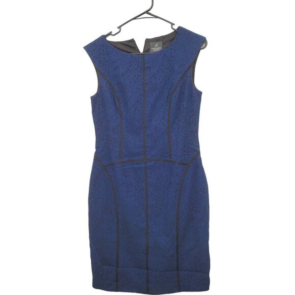 Adrianna Papell Contoured Sheath Dress Sleeveless Textured Mini 6 Womens Blue - Picture 1 of 11